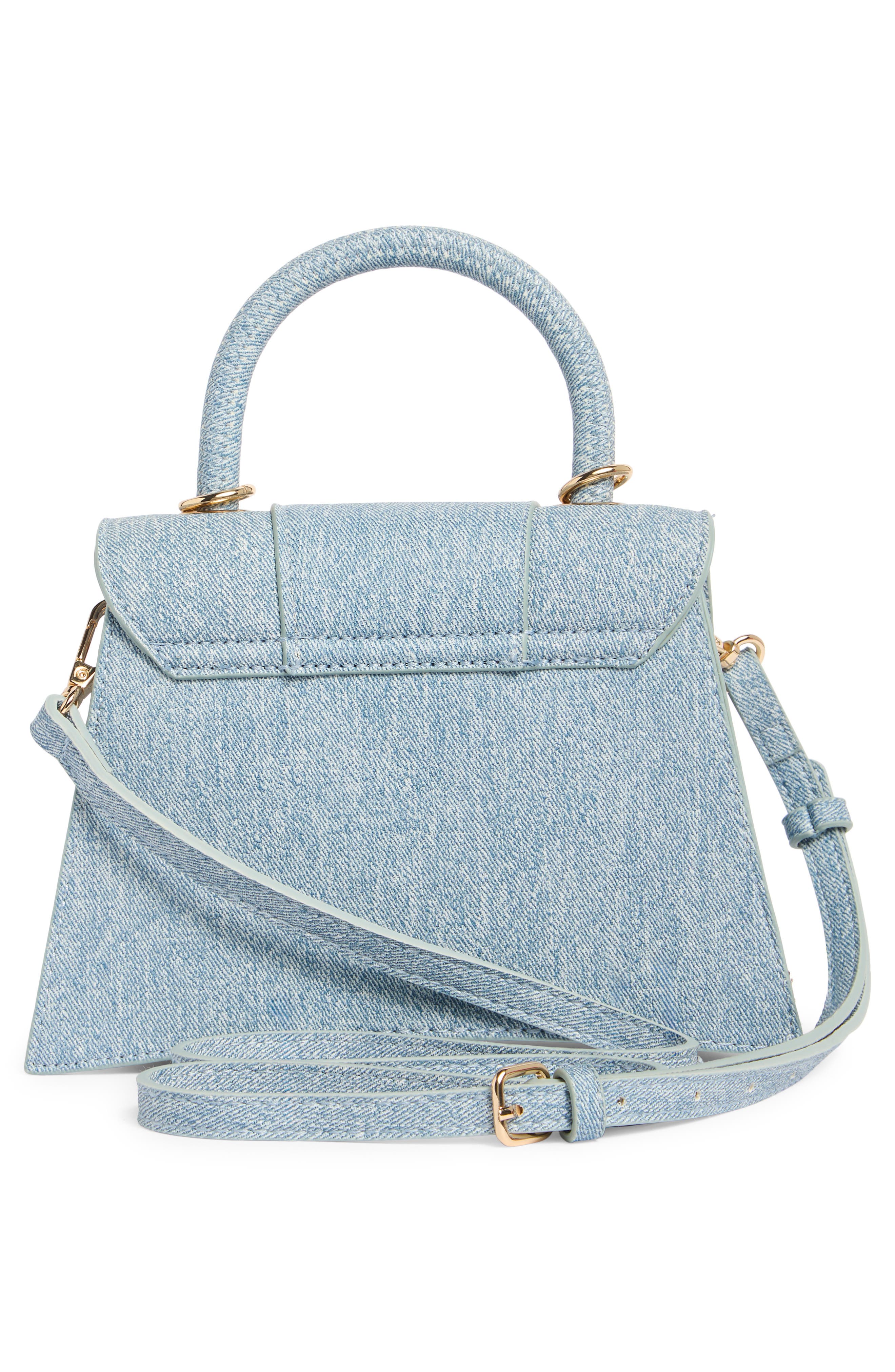 ALDO Lefteye Denim Top Handle Bag, Alternate, color, Light Denim