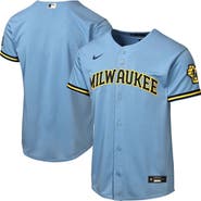 Nike Youth Nike  Powder Blue Milwaukee Brewers Road Stadium Jersey
