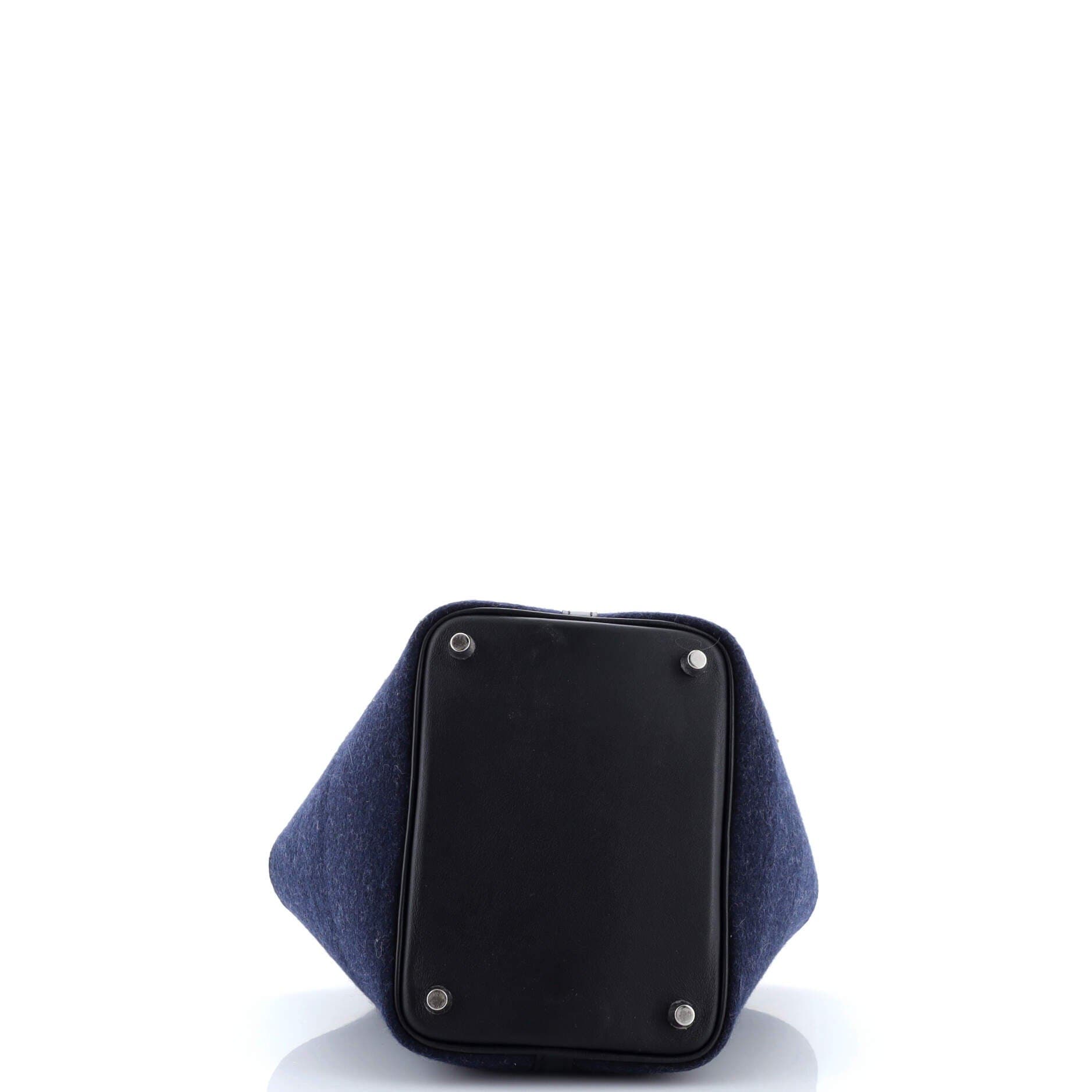 Pre-Owned Hermes Picotin Lock Bag Felt with Leather PM, Alternate, color, Bleu Nuit