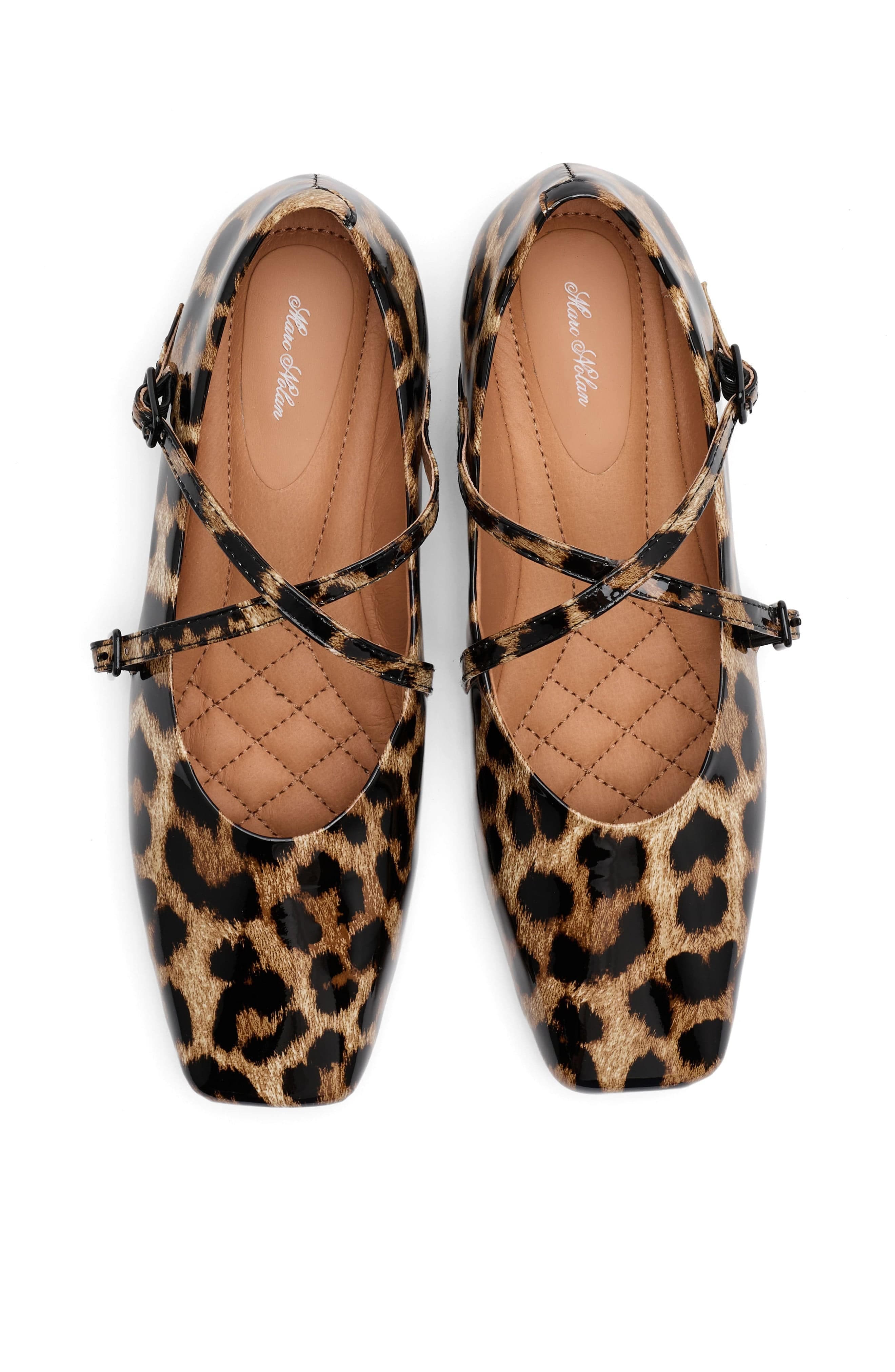 MARC NOLAN Billie Patent Leather Mary Jane Flats, Alternate, color, Leopard