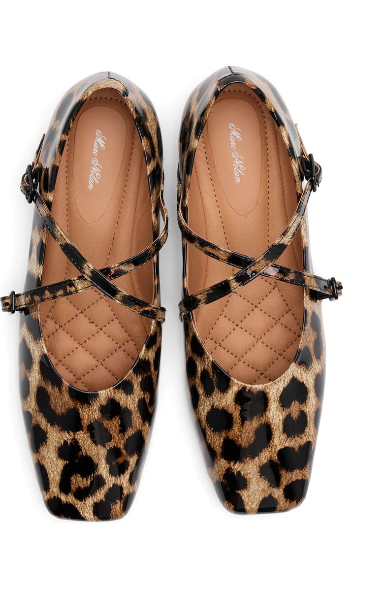 MARC NOLAN Billie Patent Leather Mary Jane Flats, Alternate, color, Leopard