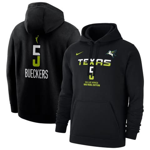Men's Nike Paige Bueckers Black Dallas Wings 2025 WNBA Draft Rebel Edition Name & Number Pullover Hoodie