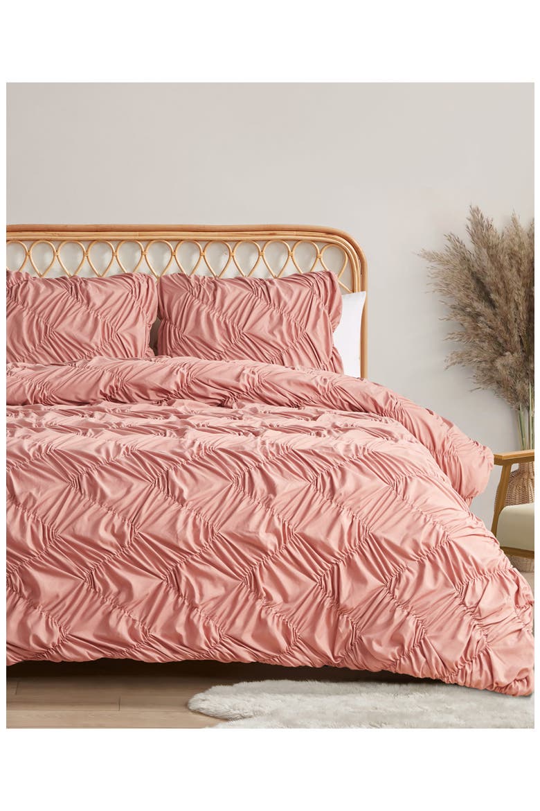 Emmy Textured Comforter & Sham Set, Alternate, color, ANTIQUE ROSE
