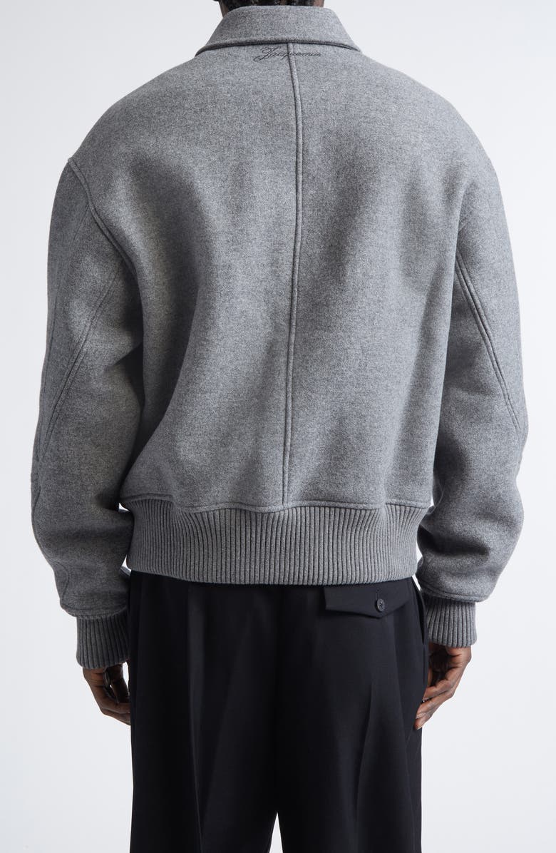 Jacquemus Le Feltro Bomber Jacket, Alternate, color, Grey