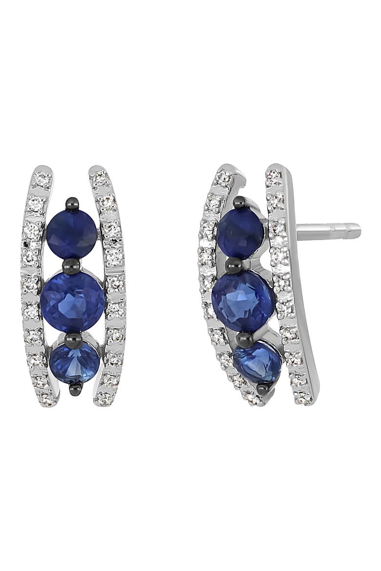 El Mar Sapphire & Diamond Stud Earrings (Nordstrom Exclusive), Main, color, 18K WHITE GOLD