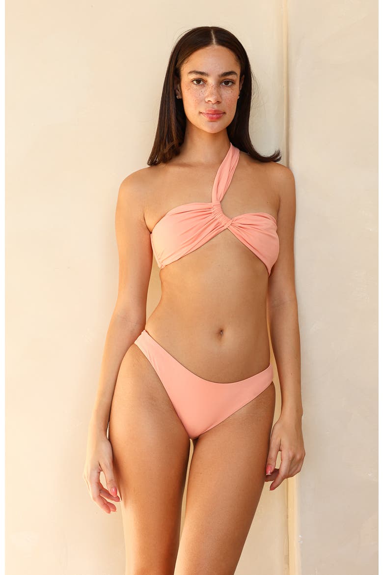 Frankie Asymmetrical Bandeau Bikini Top, Main, color, Parfait