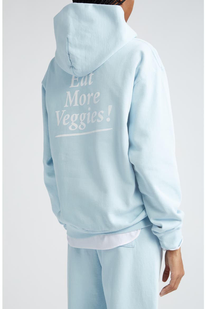 Eat More Veggies Cotton Graphic Hoodie, Alternate, color, BABY BLUE