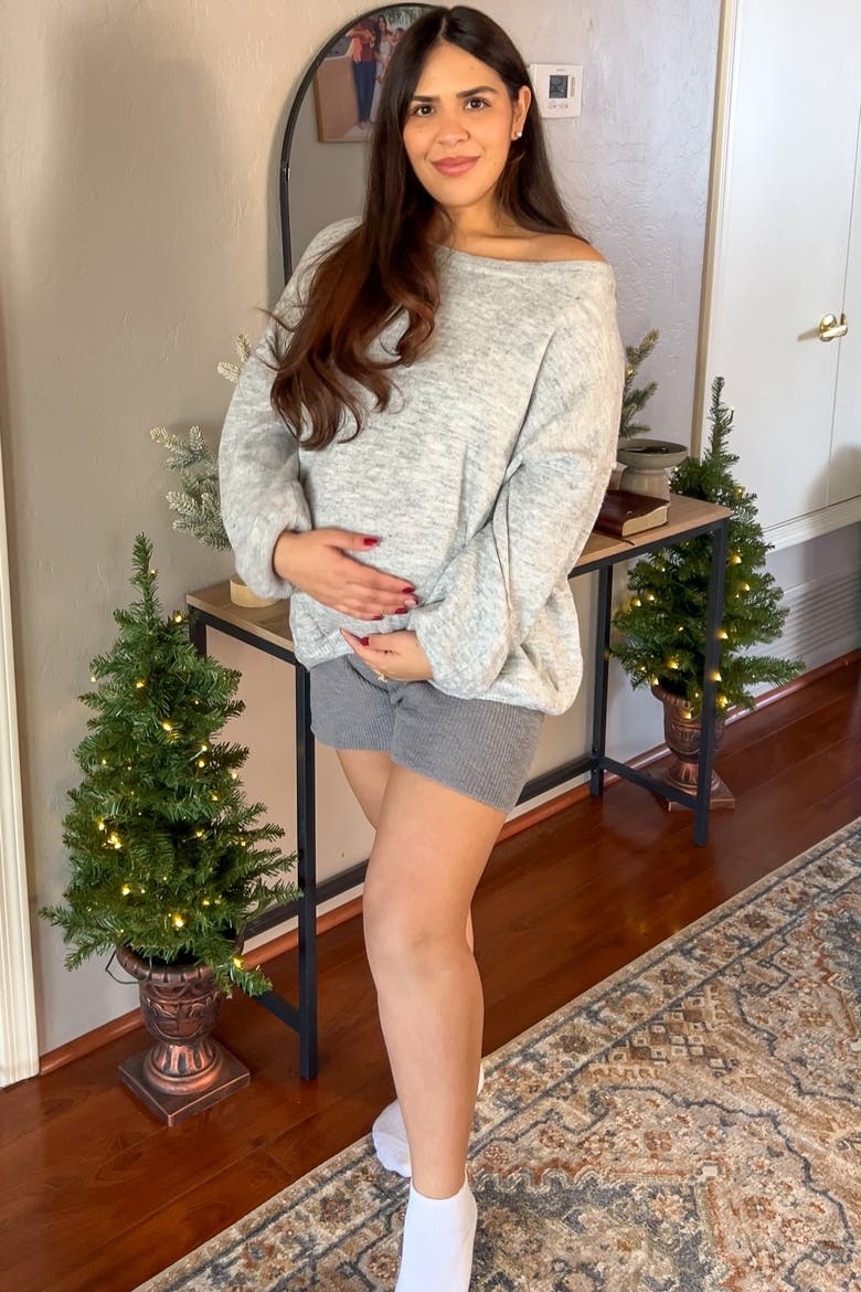 Basic Drop Shoulder Sweater, Alternate, color, Silver