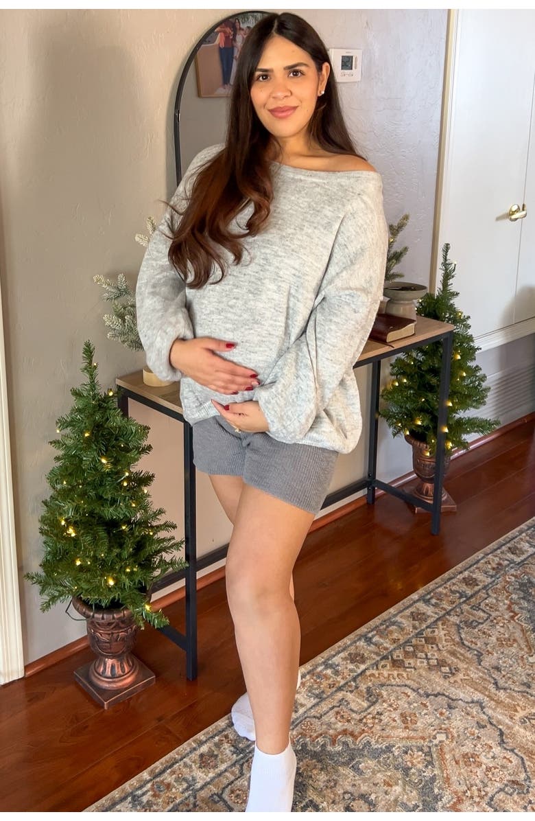 PinkBlush Basic Drop Shoulder Sweater, Alternate, color, Silver