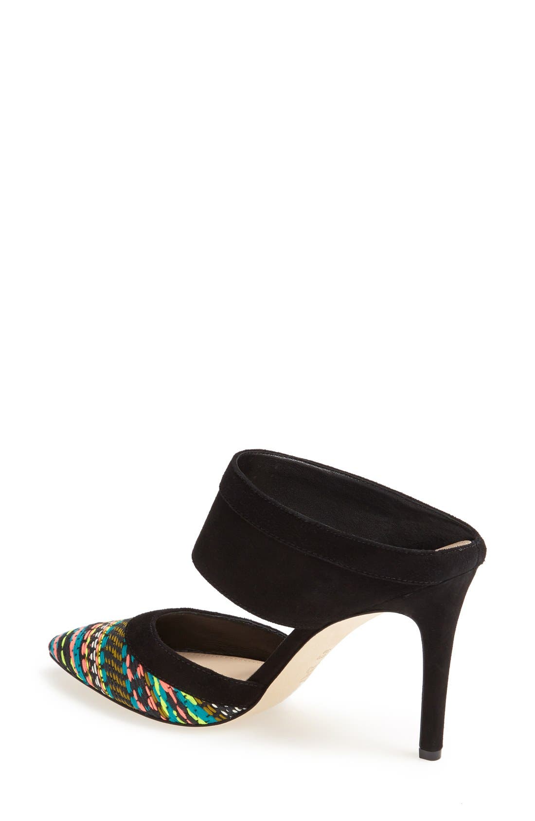'Dahlia' Pointy Toe Suede Pump, Alternate, color, BLACK