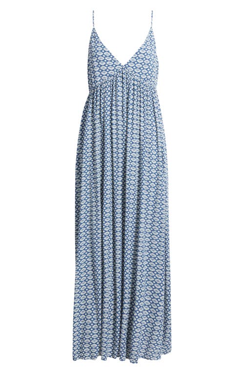 Rip Curl Floral Print Sleeveless Maxi Dress In Blue