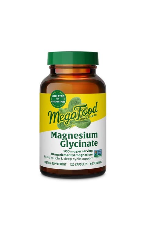 Magnesium Glycinate 500mg, Sleep Support, 60mg Elemental Magnesium, 120 Capsules