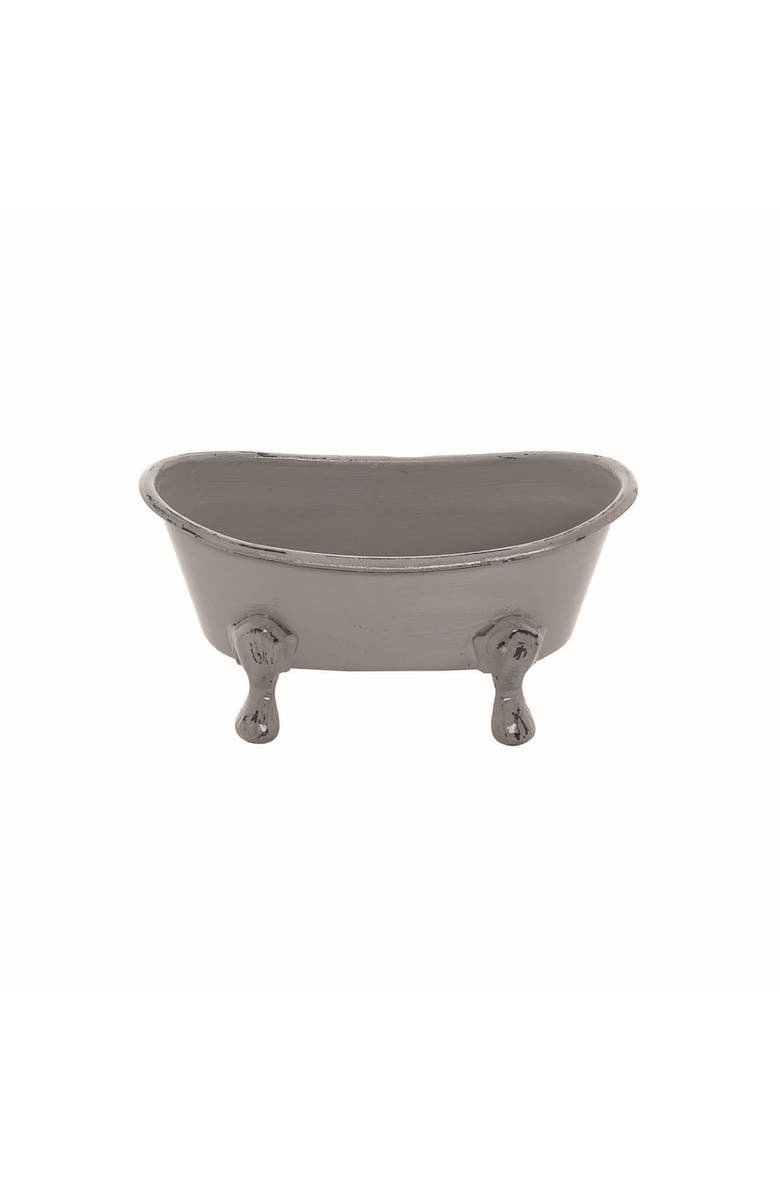Foreside Home and Garden Enamel Bathtub Soap Dish, Main, color, Gray