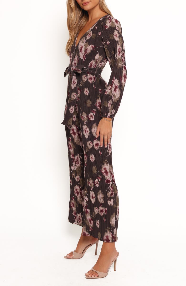 Petal & Pup Solange Floral Long Sleeve Plissé Jumpsuit, Alternate, color,