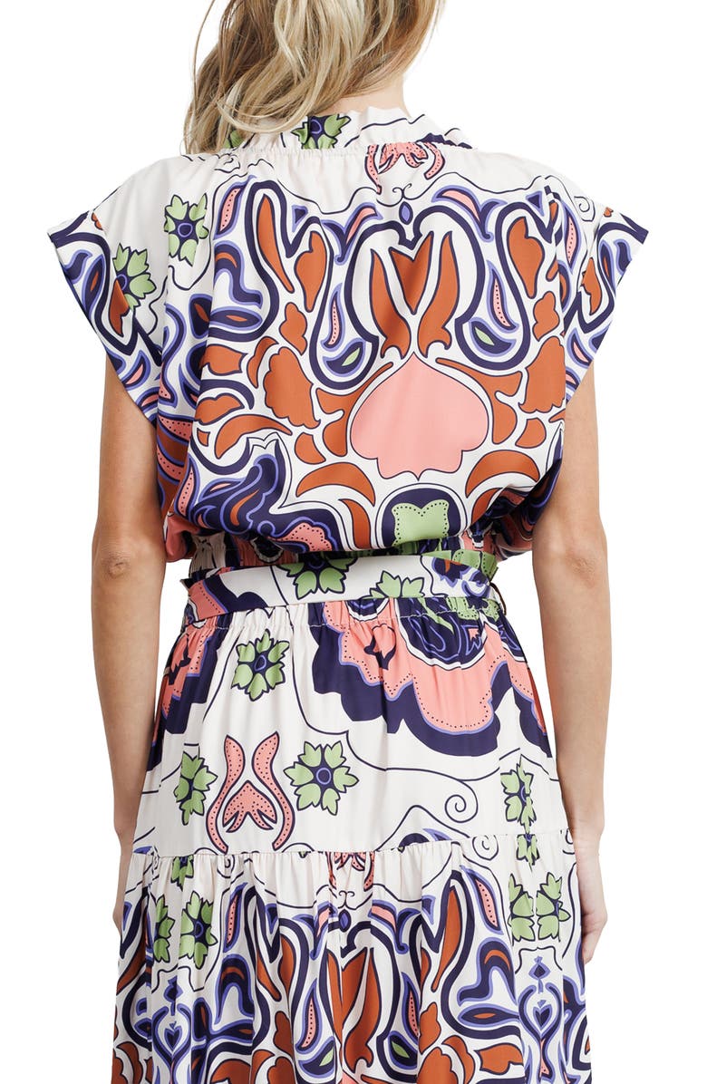 CIEBON Aliana Cap Sleeve Top, Alternate, color, White Multi