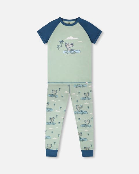 Organic Cotton Crocodile Two-Piece Pyjama Set (Toddler, Little Kid & Big Kid)
