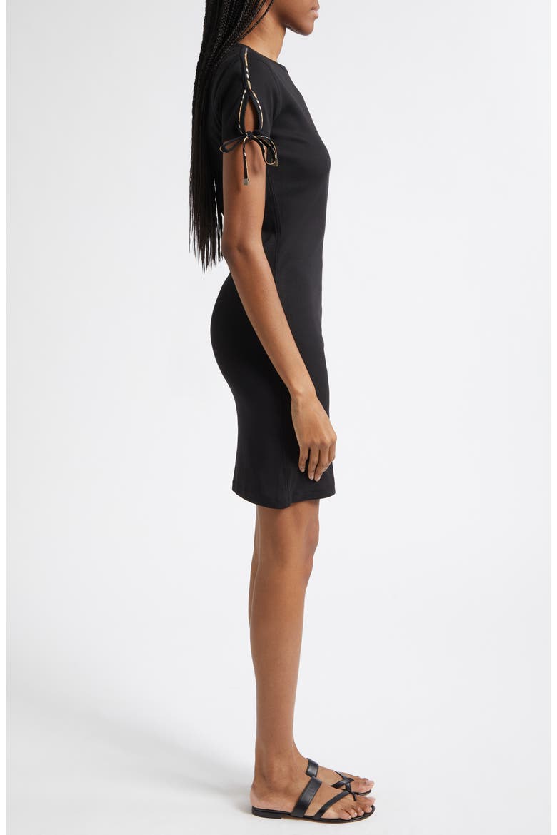 black check shirt dress Burberry Tatiana Ribbed Mini Dress
