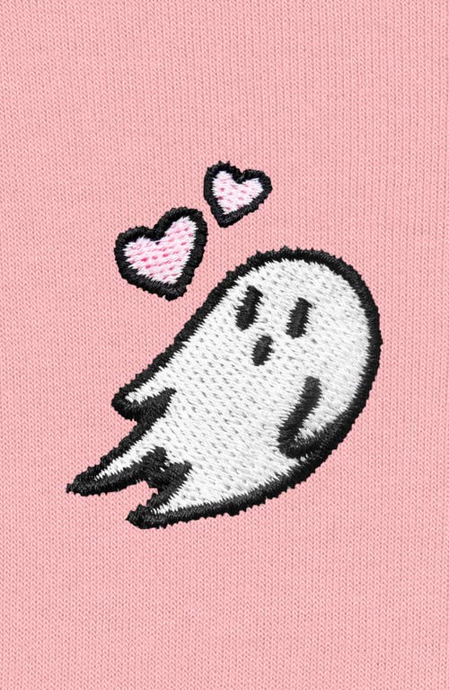 Dalix Heartly Ghost Cropped Hoodie In Pink