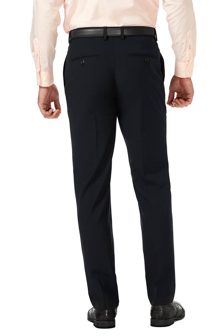 J.M. Haggar 4-Way Stretch Slim Fit Flat Front Dress Pant, Alternate, color, BLACK