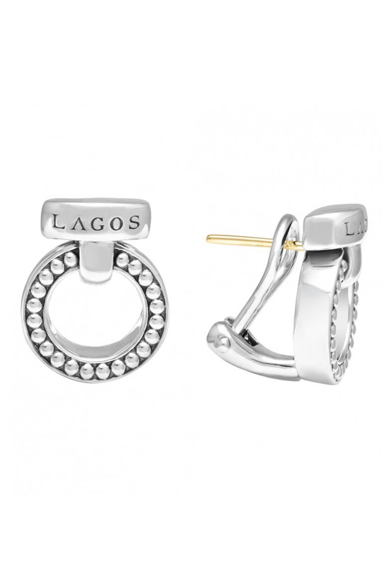 'Enso' Caviar™ Clip Earrings, Alternate, color, SILVER