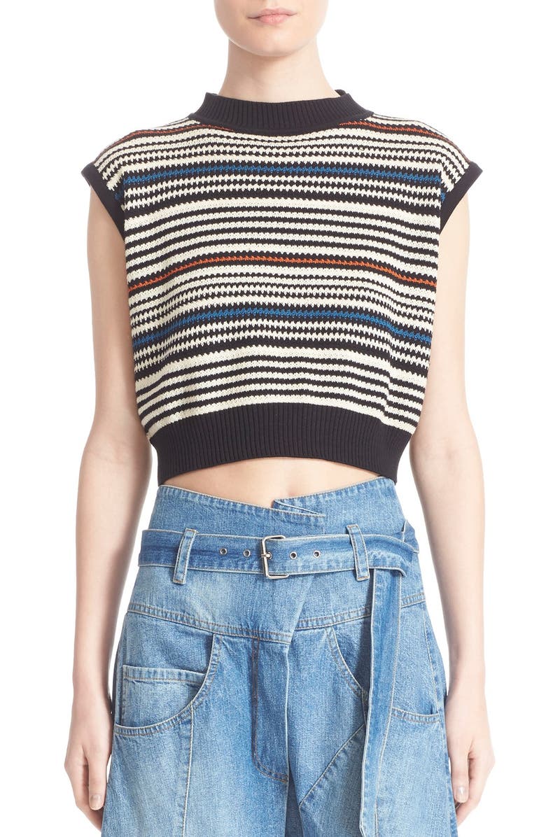 Rachel Comey Stripe Crop Knit Tank, Main, color, 