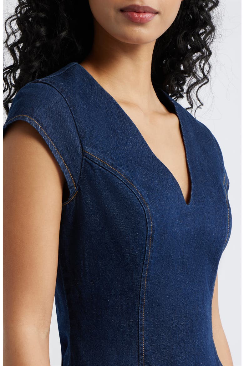 Flavia Denim Minidress, Alternate, color, INDIGO