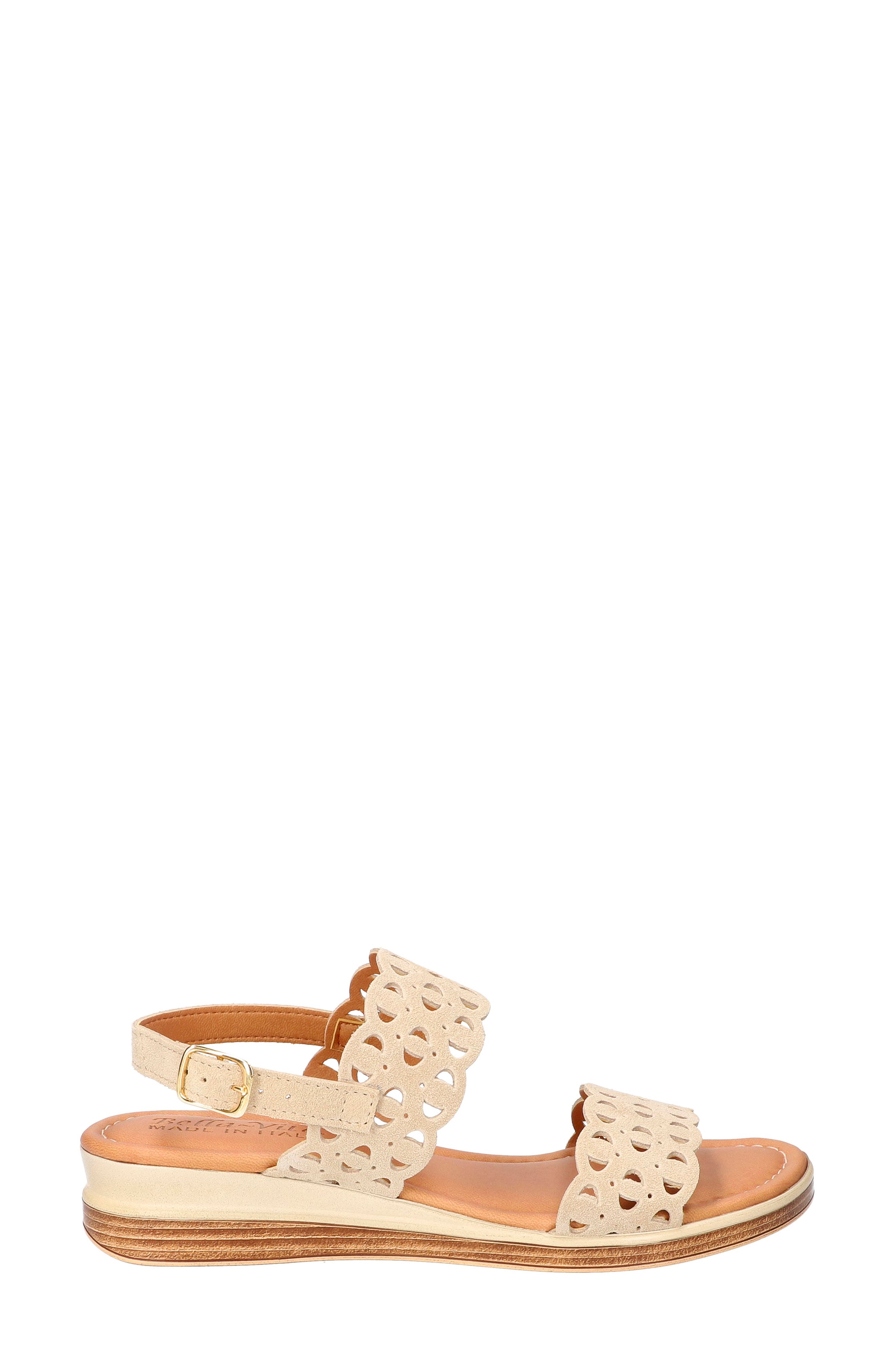 Zoe Italy Perforated Sandal, Alternate, color, STONE SUEDE LEATHER