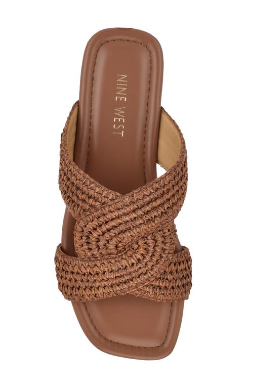 Nine West Quara Slide Sandal In Dark Brown