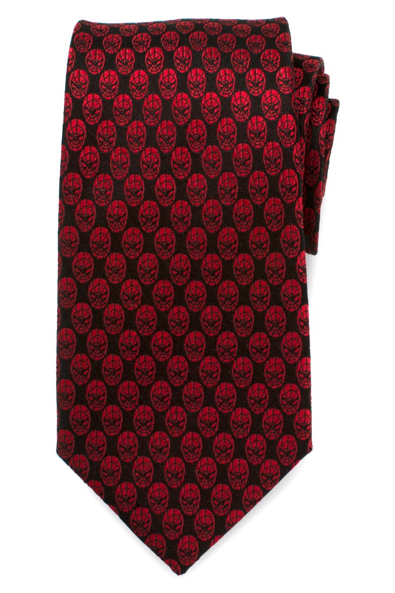 Spider-Man Silk Tie, Main, color, RED