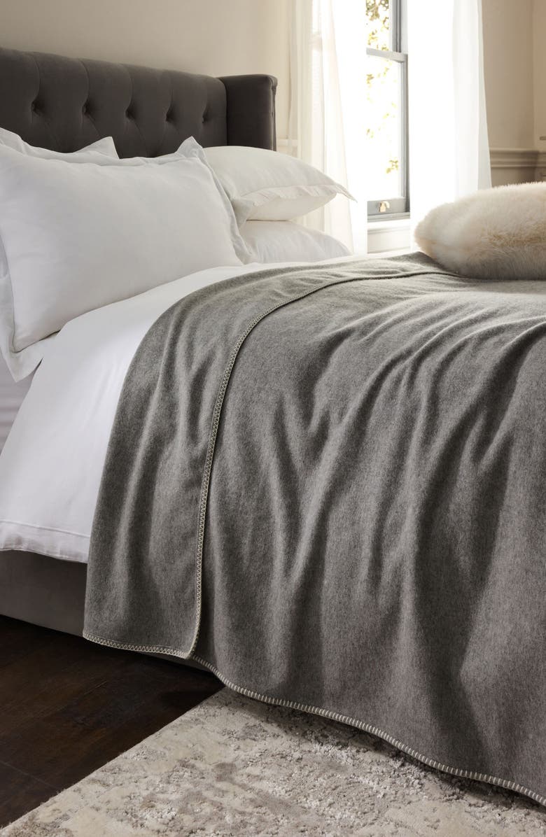 NEXT Wool & Cashmere Blend Throw Blanket, Alternate, color, Grey