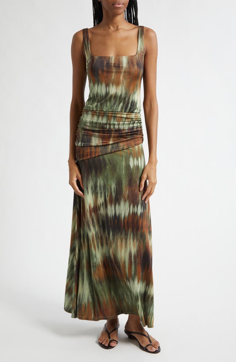 Johanna Ortiz Plant of Joy Jersey Maxi Dress, Alternate, color, Pine Green / Chocolate