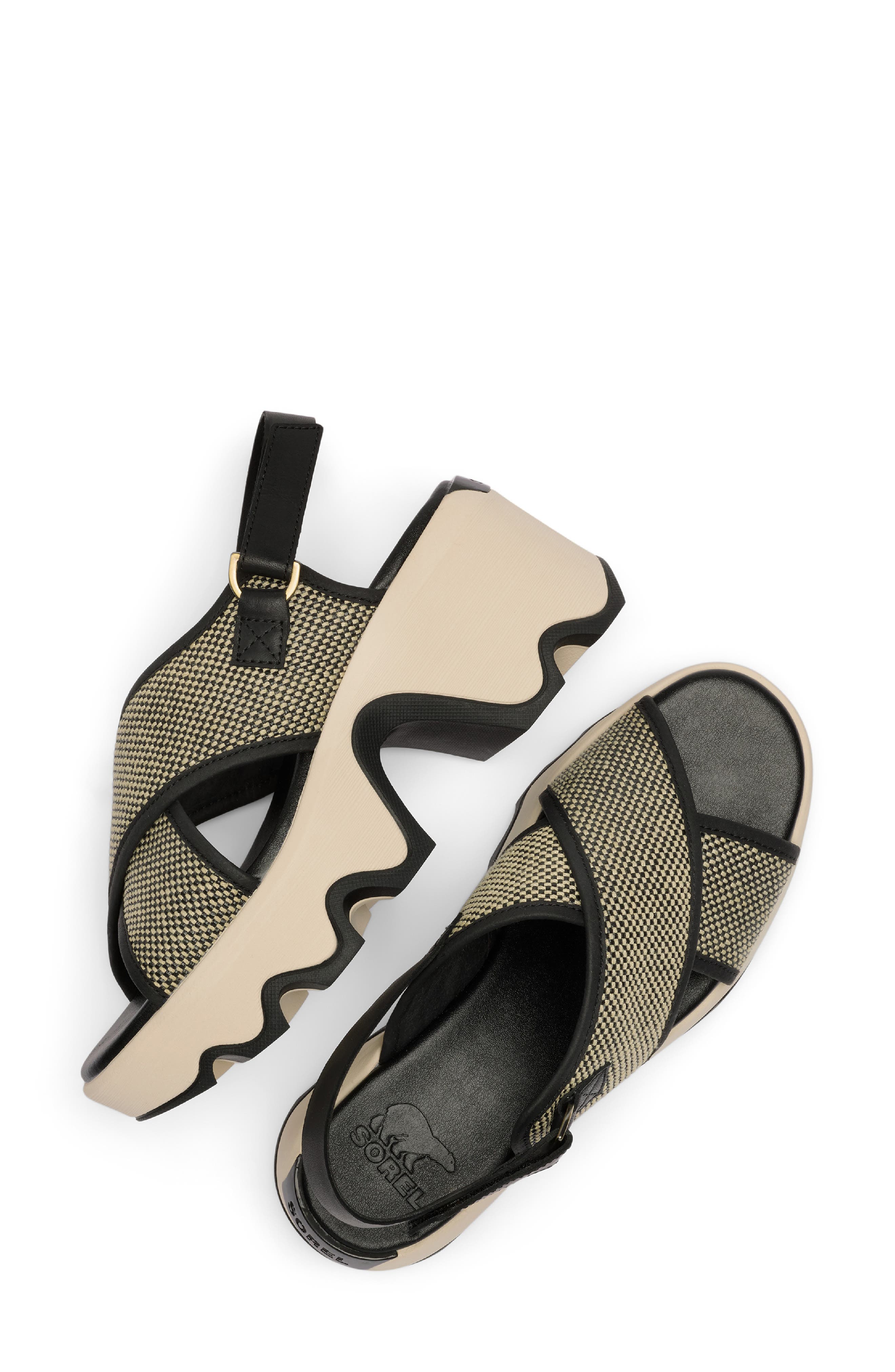 SOREL Kinetic<sup>™</sup> Aura Slingback Platform Sandal, Alternate, color, Black/ Bleached Ceramic