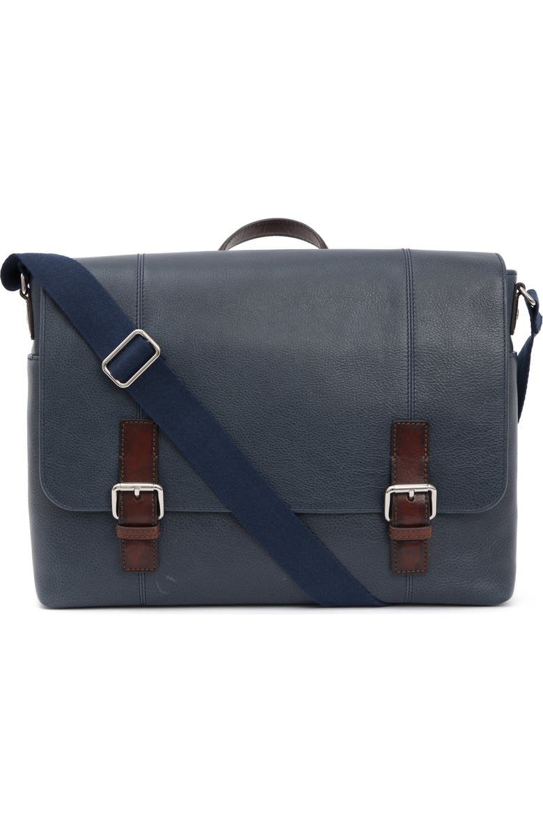 PinoPorte Nino Leather Messenger Bag, Main, color,
