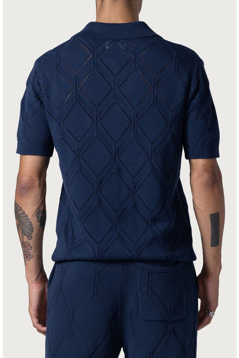 Diamond Knit Polo, Alternate, color, NAVY