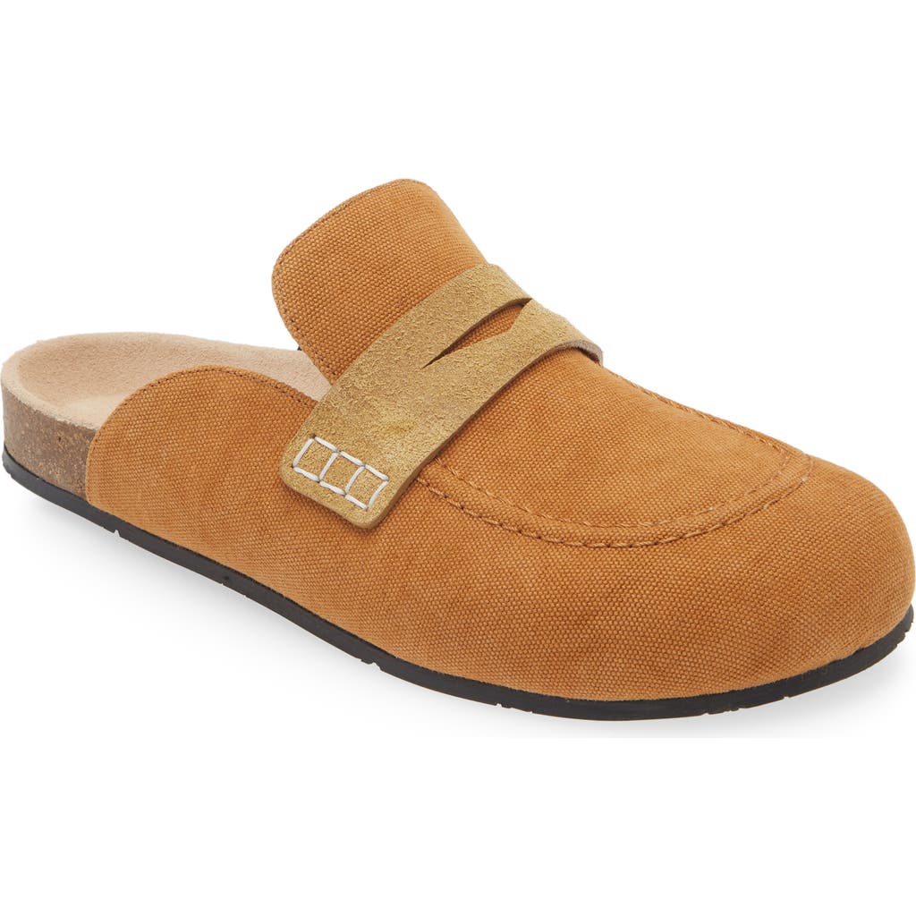 Jw Anderson Canvas Loafer Mule In Brown