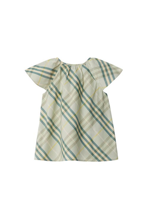 Burberry Checkered Cotton Blouse In Breeze