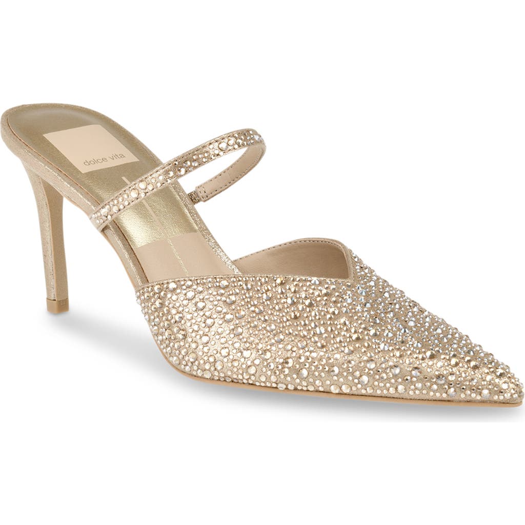 Dolce Vita Women's Kanika Crystal Rhinestone Mesh Pointed-toe Pumps In Gold Mesh