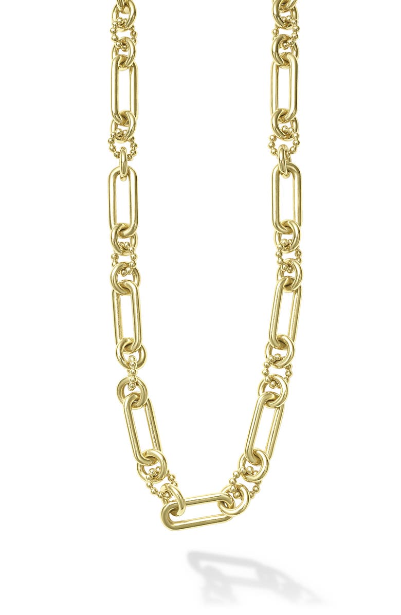 LAGOS Signature Caviar Fluted Link Toggle Necklace, Main, color, Gold