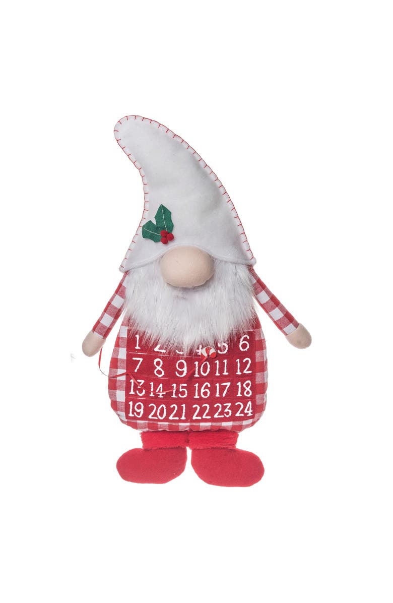 Transpac Multicolored Christmas Gingham Gnome Countdown Calendar, Main, color, Multicolored