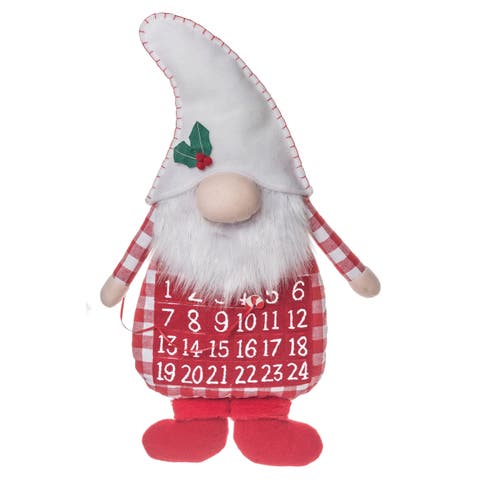 Multicolored Christmas Gingham Gnome Countdown Calendar