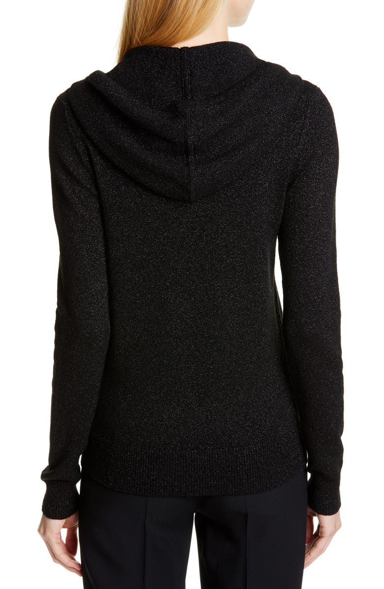 Michael Kors Collection Metallic Hooded Sweater, Alternate, color, 