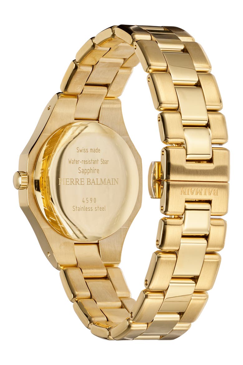 Be Balmain Moonphase Bracelet Watch, 33mm, Alternate, color, YELLOW GOLD