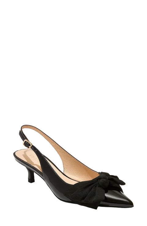 Debra Pointed Toe Kitten Heel Slingback Pump