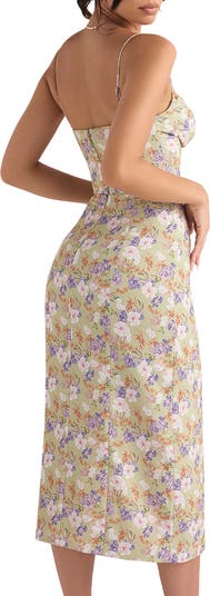 Corset Crepe Midi Sundress
