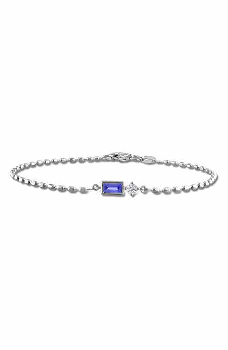 Lab-Created Sapphire Link Chain Bracelet