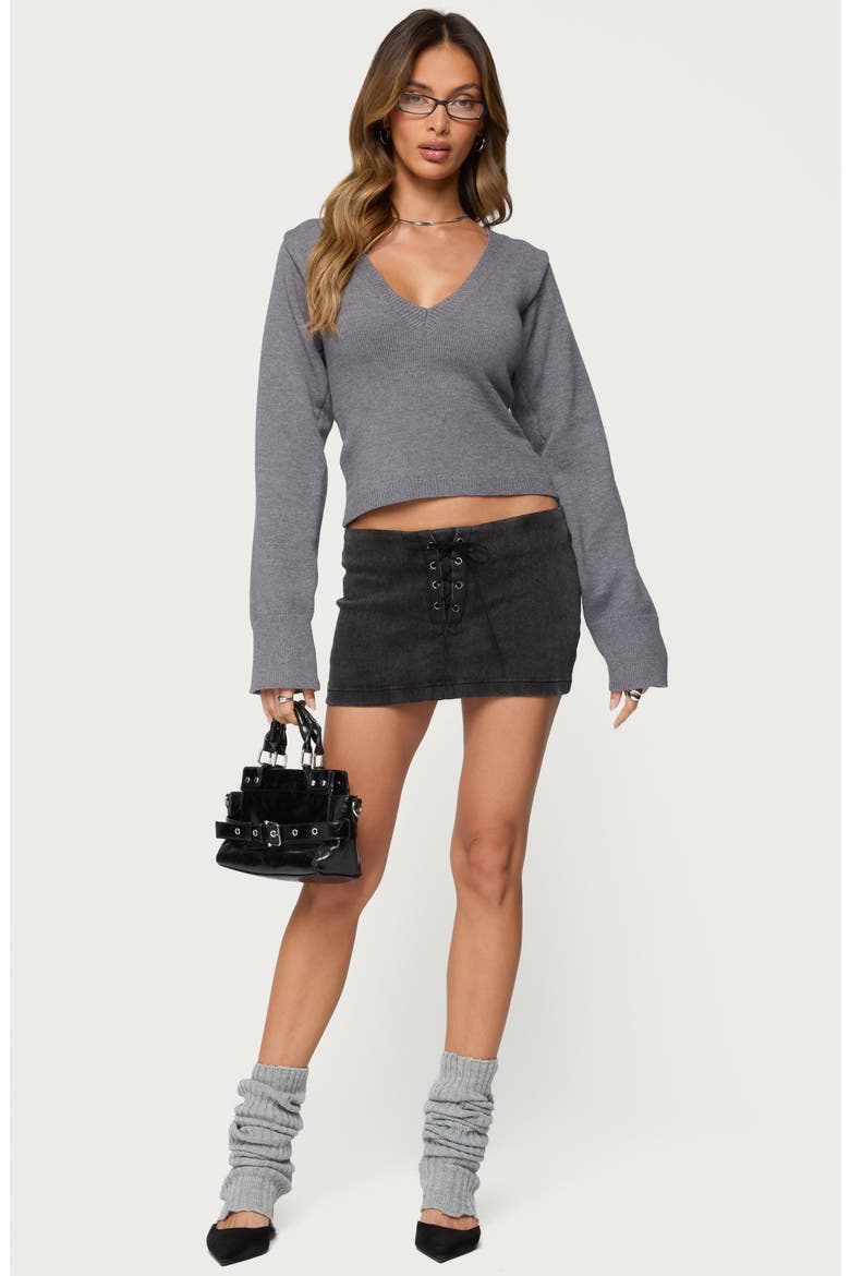 Stacie Crop Sweater, Alternate, color, GRAY-MELANGE