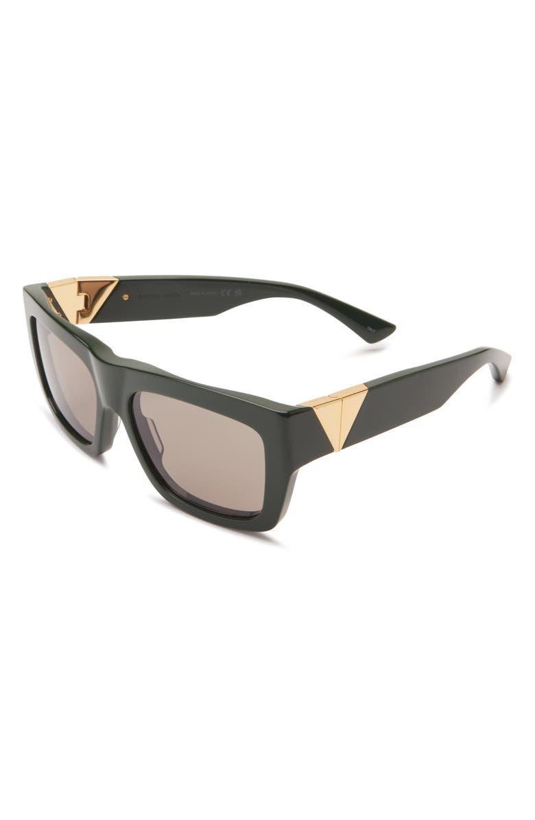 Bottega Veneta 57mm Square Sunglasses, Alternate, color, Green Green Green