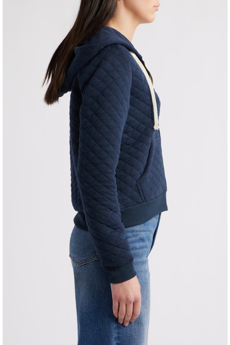Corbet Quilted Zip-Up Hoodie, Alternate, color, NAVY