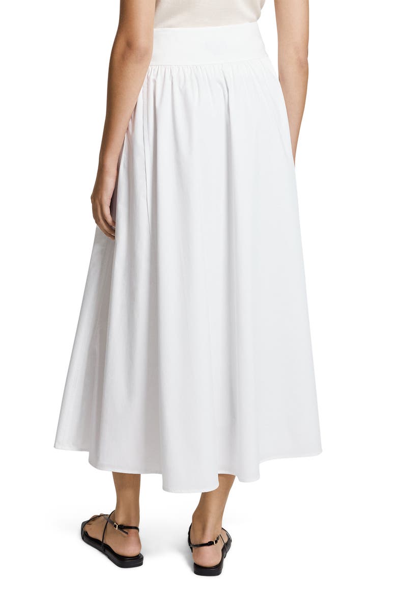 Cotton Blend A-Line Midi Skirt, Alternate, color, WHITE