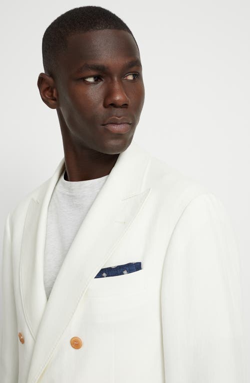 Brunello Cucinelli Double-face Pocket Square In Azure